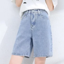 Broeken & Rokken Dames*Liesel - Trendy Rechte Denim Shorts voor Dames - Zomereditie