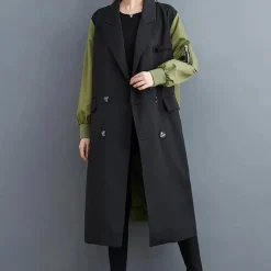 Jassen Dames*LINZEI - Modieuze Zomerjas voor Dames Zwart Groen