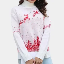 Truien & Vesten Dames*LISANA - Moderne Kersttrui voor Dames Wit