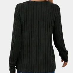 Topjes & Shirts Dames*Lisbete - Geribd T-shirt met ronde hals voor de zomer