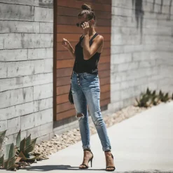 Broeken & Rokken Dames*LISELOTTE - Vrouwen gescheurde zomerjeans