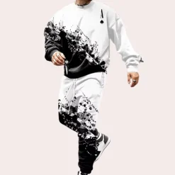 Sets Heren*Lorant - Modieuze zomerse tweedelige vrijetijdsset voor heren Wit