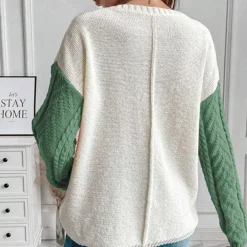 Truien & Vesten Dames*Lorna - Trendy Gebreide Damestrui met Druppelschouder voor Lente en Zomer