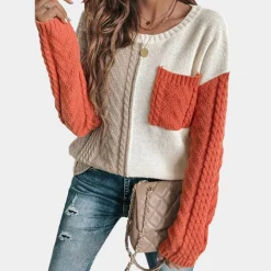 Truien & Vesten Dames*Lorna - Trendy Gebreide Damestrui met Druppelschouder voor Lente en Zomer