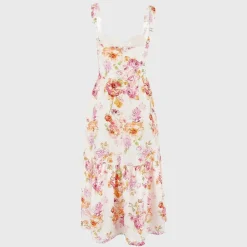 Jurken & Jumpsuits Dames*Lucca - Zomerse gebloemde en uitlopende midi-jurk Roze