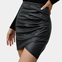 Broeken & Rokken Dames*Lucinda - Essentiële zomerse minirok voor dames Zwart