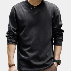 Truien & Vesten Heren*LUCIUS - Comfortabele Lange Mouwen voor Heren - Perfect voor de Lente en Zomer Zwart