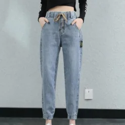 Broeken & Rokken Dames*Lucrezia - Casual damesjeans met verstelbaar koord voor de zomer