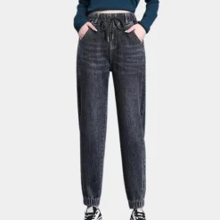 Broeken & Rokken Dames*Lucrezia - Casual damesjeans met verstelbaar koord voor de zomer