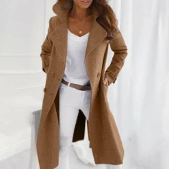 Jassen Dames*Lucy - Lichte lange nette jas met knopen voor dames, perfect voor de lente en zomer