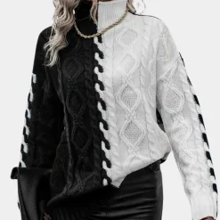 Truien & Vesten Dames*Lujza - Trendy en elegante coltrui voor dames Zwartwit