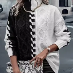 Truien & Vesten Dames*Lujza - Trendy en elegante coltrui voor dames Zwartwit