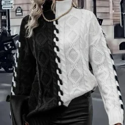 Truien & Vesten Dames*Lujza - Trendy en elegante coltrui voor dames Zwartwit