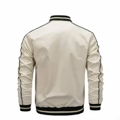 Jassen Heren*LUTHER - Zomerse casual bomberjack Beige Wit