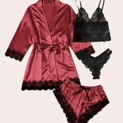 Sets Dames*Luxe 4-delige zomerse slaapjurk voor dames