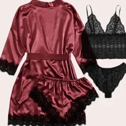 Sets Dames*Luxe 4-delige zomerse slaapjurk voor dames