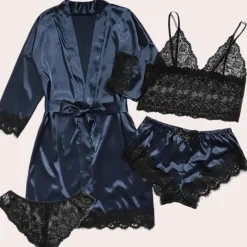 Sets Dames*Luxe 4-delige zomerse slaapjurk voor dames