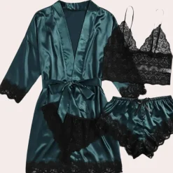 Sets Dames*Luxe 4-delige zomerse slaapjurk voor dames