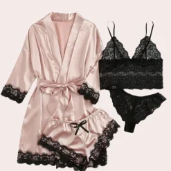 Sets Dames*Luxe 4-delige zomerse slaapjurk voor dames