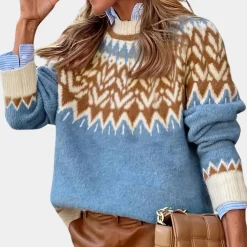 Truien & Vesten Dames*MADELAINE - Trendy Trui voor Dames Blauw