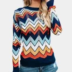 Truien & Vesten Dames*MADISON - Stijlvolle Zomerse Trui voor Dames Blauw