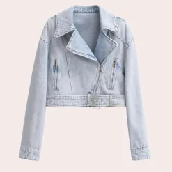 Jassen Heren*MAILE - Stijlvolle Zomerse Denim Jas voor Dames Lichtblauw