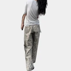 Broeken & Rokken Dames*Malena - Dames zomerjeans met print Luipaard