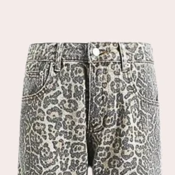 Broeken & Rokken Dames*Malena - Dames zomerjeans met print Luipaard