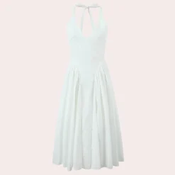 Jurken & Jumpsuits Dames*Mani - Elegante Mouwloze Halter Midi Zomerjurk