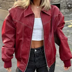 Jassen Dames*MANUELA - Trendy Zomer Bikerjack voor Dames