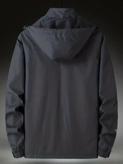 Jassen Heren*MARCEL - Lente/Zomer casual waterdichte jas met capuchon Donkergrijs