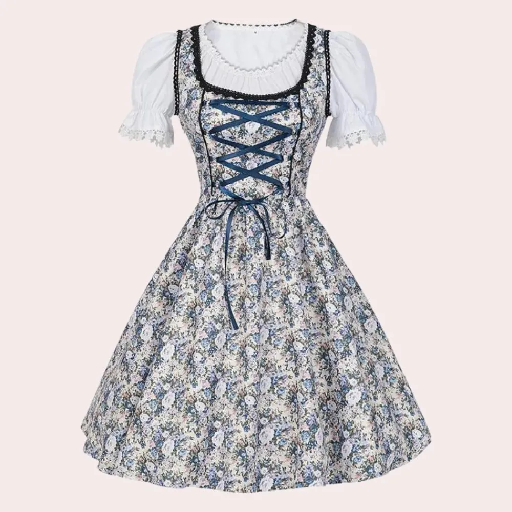 Jurken & Jumpsuits Dames*Marcela - Zomerse Oktoberfest stijlvolle feestjurk Wit