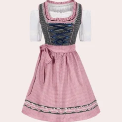 Jurken & Jumpsuits Dames*Marceline - Trendy Zomer/Oktoberfest Jurk voor Stijlvolle Verschijningen Grijs en Roze