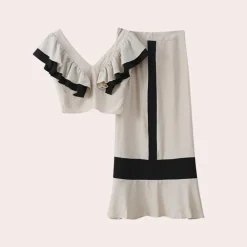 Sets Dames*Mariana - Modieuze 2-delige damesset voor de Zomer Beige