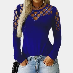 Topjes & Shirts Dames*Mariel - Stijlvolle dames top met modieus uitgesneden design voor de zomer