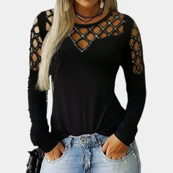 Topjes & Shirts Dames*Mariel - Stijlvolle dames top met modieus uitgesneden design voor de zomer