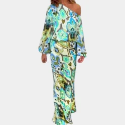 Jurken & Jumpsuits Dames*Marielle - Zomerse bedrukte tweedelige damesset