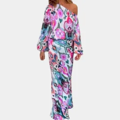 Jurken & Jumpsuits Dames*Marielle - Zomerse bedrukte tweedelige damesset