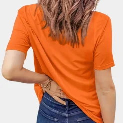 Topjes & Shirts Dames*Marieta - Comfortabel Zomer T-shirt voor dames Oranje