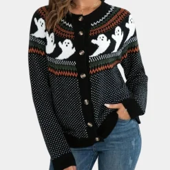 Truien & Vesten Dames*Marika - Zomerse Spookachtige Gebreide Cardigan Zwart