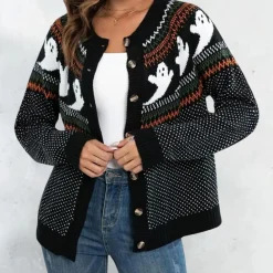 Truien & Vesten Dames*Marika - Zomerse Spookachtige Gebreide Cardigan Zwart