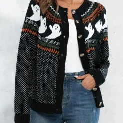 Truien & Vesten Dames*Marika - Zomerse Spookachtige Gebreide Cardigan Zwart