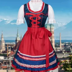 Jurken & Jumpsuits Dames*Maritza - Klassieke Zomer Oktoberfest Jurk voor dames Blauw