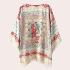 Truien & Vesten Dames*Marjorie - Bohemien Bloesem Losse Fit Zomer Cardigan Wit