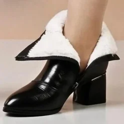 Damesschoenen*Marka - Modieuze zomerse dameslaarzen met hak Zwart