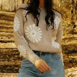 Truien & Vesten Dames*MARLEY - Modieuze Gebreide Zomertop voor Dames Beige