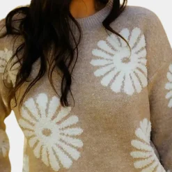 Truien & Vesten Dames*MARLEY - Modieuze Gebreide Zomertop voor Dames Beige