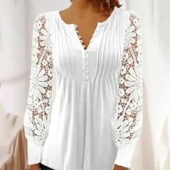 Topjes & Shirts Dames*MARTA - Vrouwelijk zomershirt Wit