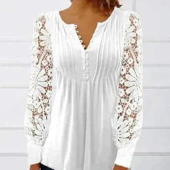 Topjes & Shirts Dames*MARTA - Vrouwelijk zomershirt Wit