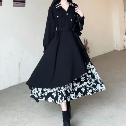 Jurken & Jumpsuits Dames*Marusia - Zomerse Casual Bloemenjurk voor Vrouwen Zwart